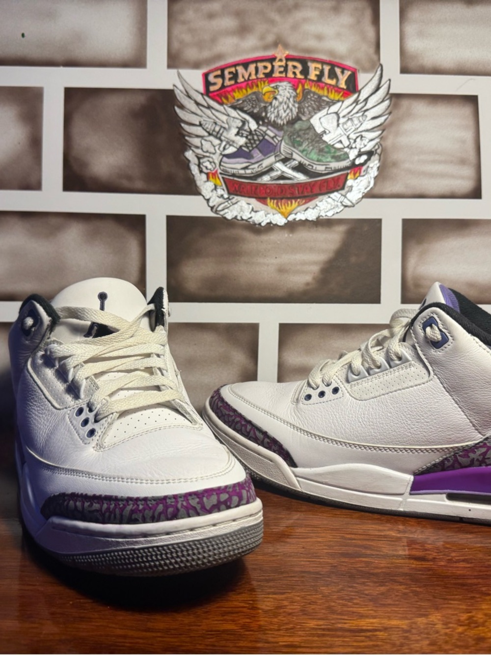 Jordan Mid-Top Sneakers in White, Purple and Black